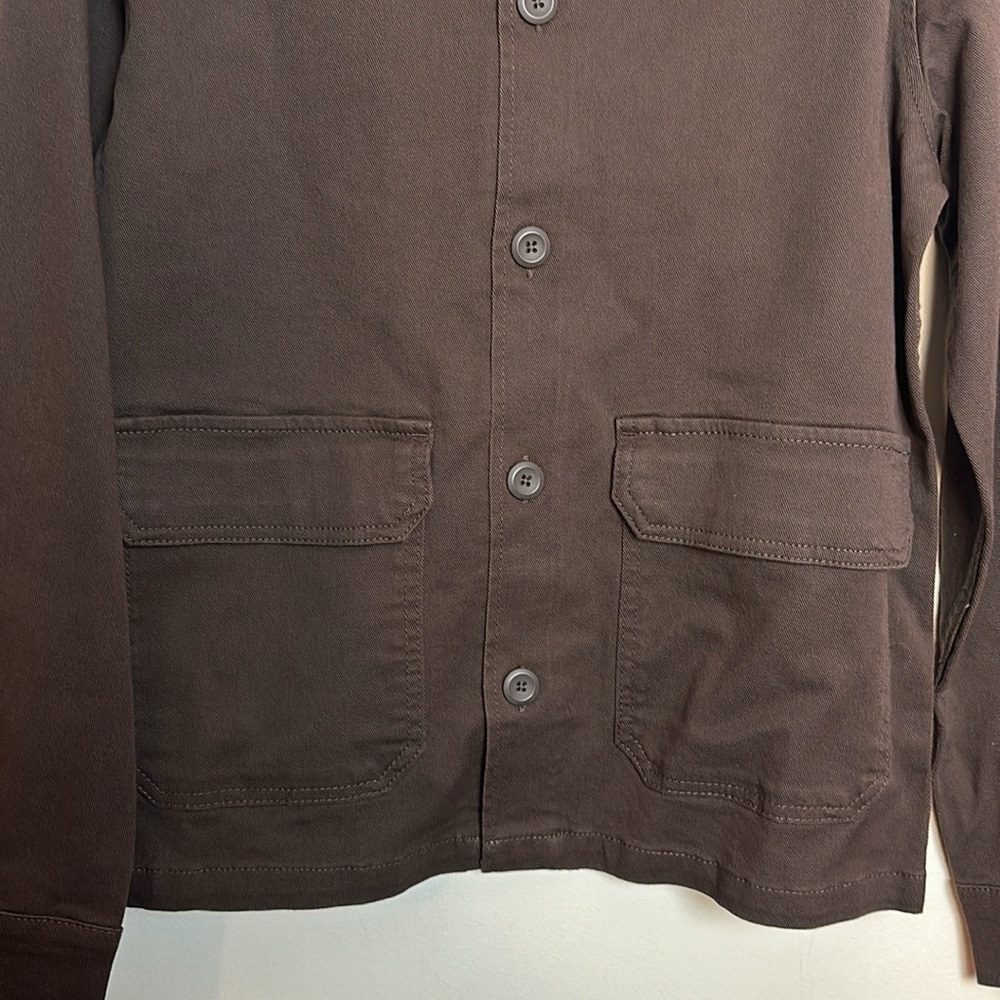 Jack & Jones Produkt Twill Lightweight Utility Overshirt Jacket in Brown - Picture 7 of 9